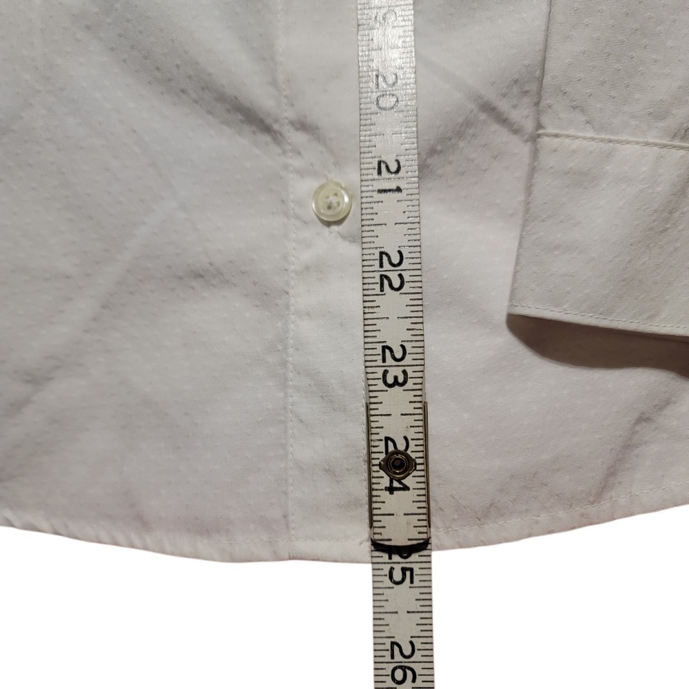 Eddie Bauer Womens Small White Dobby Roll Tab Sleeve‎ Button Down Hiking Shirt - Picture 6 of 6